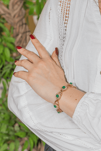 Bracelet Bracelet Or jaune Emeraude, Diamant 58 Facettes 3046562CN