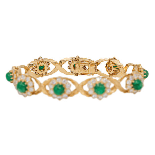 Bracelet Bracelet en or jaune 18 carats émeraudes et diamants 58 Facettes 3046562CN