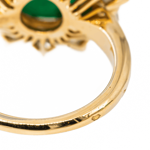 Bague 51 Bague marguerite en or jaune 18 carats émeraude et diamants 58 Facettes 3046564CN