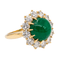 Bague 51 Bague Marguerite Or jaune Emeraude, Diamant 58 Facettes 3046564CN