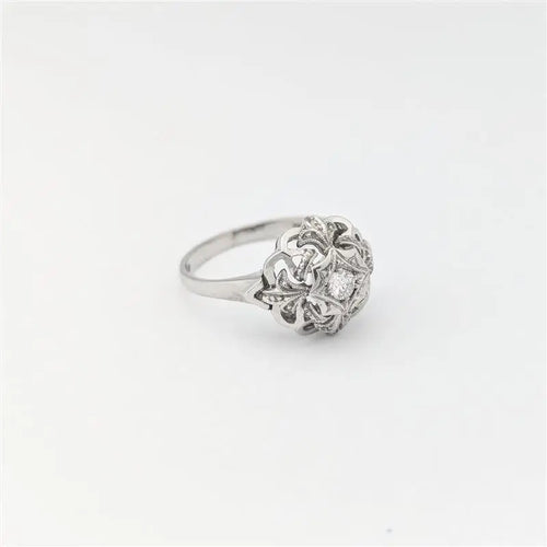 Bague 53 Bague en or blanc 18 carats et diamant 58 Facettes 30485