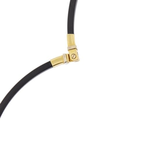 Collier Barakà - Collier en caoutchouc avec pendentif en or 18 kt et diamant 58 Facettes 39581
