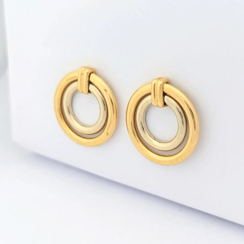 Boucles d'oreilles Boucles d’oreilles bicolores en or 18 carats (750) 58 Facettes 30588