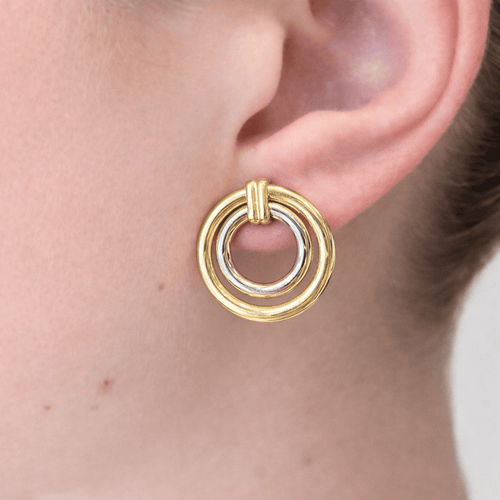 Boucles d'oreilles Boucles d’oreilles bicolores en or 18 carats (750) 58 Facettes 30588