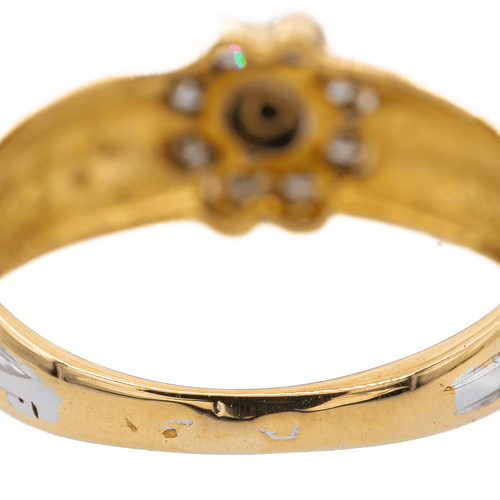 Bague 53 Bague marguerite en or jaune et or blanc saphir et diamants 58 Facettes 3079746CN