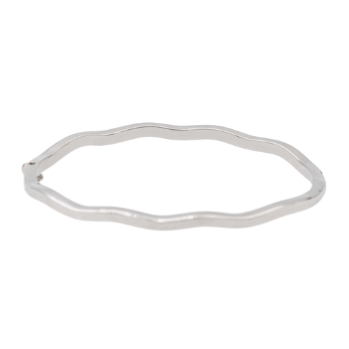 Bracelet Bracelet jonc fil carré motif ondulé en or blanc 18 carats 58 Facettes 3079888CN