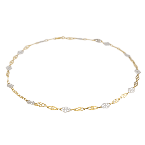 Collier Collier maille souple en or jaune et or blanc 18 carats 58 Facettes 3079892CN