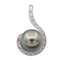 Pendentif Pendentif en or blanc 18 carats avec perle de Tahiti et diamants 58 Facettes 3079901CN