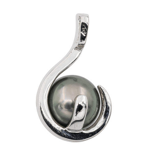 Pendentif Pendentif en or blanc 18 carats avec perle de Tahiti et diamants 58 Facettes 3079901CN