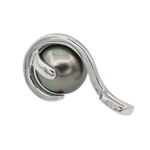 Pendentif Pendentif en or blanc 18 carats avec perle de Tahiti et diamants 58 Facettes 3079901CN