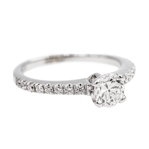 Bague 47.5 Bague solitaire en or blanc 18 carats avec diamant 58 Facettes 3079919CN