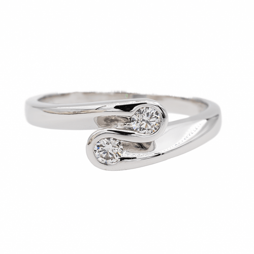 Bague 54 Bague Alliance Or blanc Diamant 58 Facettes 3081504CN
