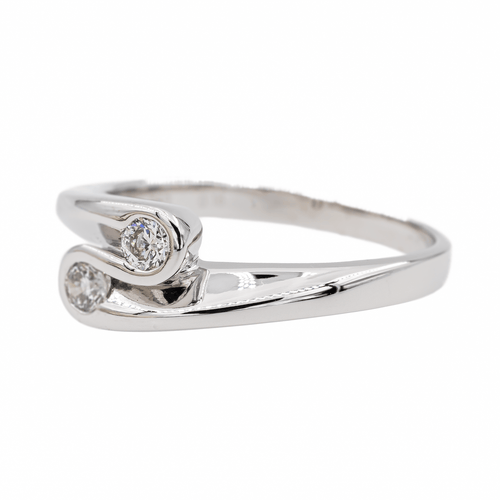 Bague 54 Bague Toi et Moi en or blanc 18 carats et diamants 58 Facettes 3081504CN
