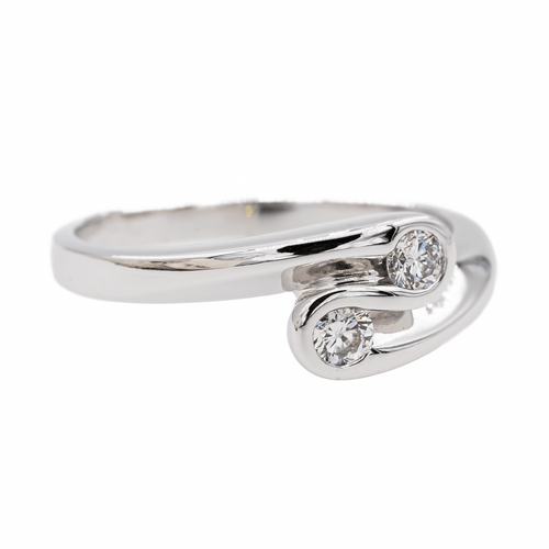 Bague 54 Bague Alliance Or blanc Diamant 58 Facettes 3081504CN