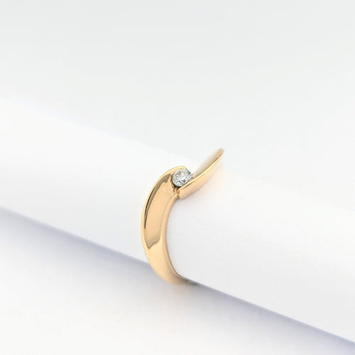 Bague 54 Solitaire - Bague en or jaune 18 carats et diamant 58 Facettes 30885