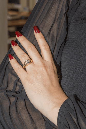 Bague 50 Bague en or jaune 18 carats avec aigue-marine et diamants 58 Facettes 3088690CN