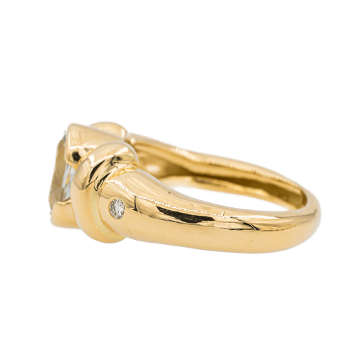 Bague 50 Bague en or jaune 18 carats avec aigue-marine et diamants 58 Facettes 3088690CN