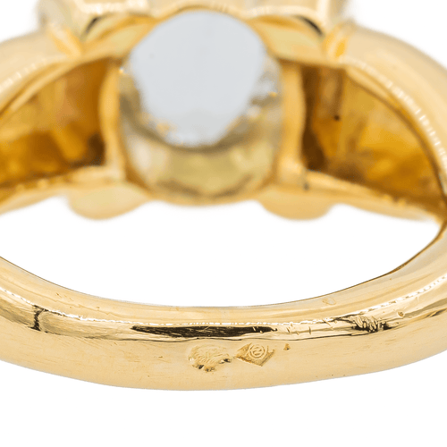 Bague 50 Bague  Or jaune Aigue marine, Diamant 58 Facettes 3088690CN