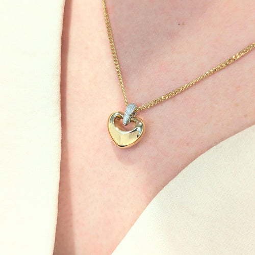 Collier Collier cœur en or jaune 18 carats et diamants 58 Facettes 30893