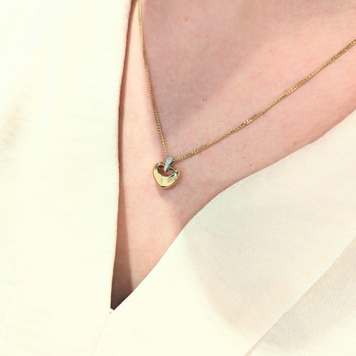 Collier Collier cœur en or jaune 18 carats et diamants 58 Facettes 30893