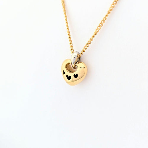 Collier Collier cœur en or jaune 18 carats et diamants 58 Facettes 30893