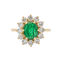 Bague 54 Bague Pompadour Or jaune Emeraude, Diamant 58 Facettes 3090578CN