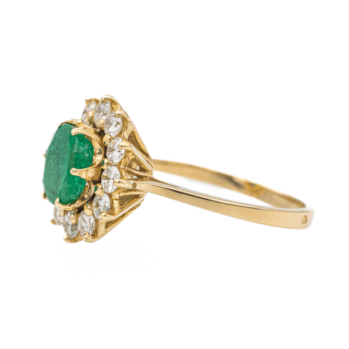 Bague 54 Bague Pompadour Or jaune Emeraude, Diamant 58 Facettes 3090578CN