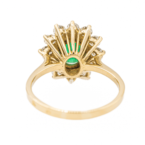 Bague 54 Bague Pompadour Or jaune Emeraude, Diamant 58 Facettes 3090578CN