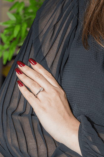 Bague 57 Bague solitaire en or blanc 18 carats avec diamant 58 Facettes 3090581CN