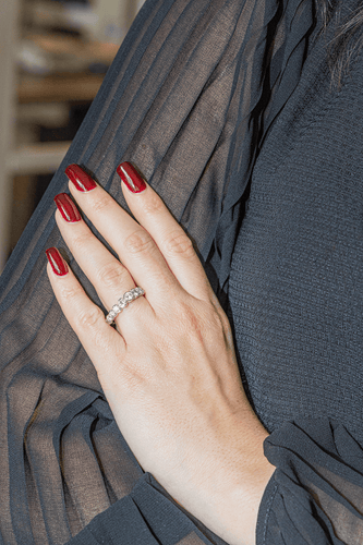 Bague 59 Alliance demi-tour - Bague en or blanc 18 carats et diamants 58 Facettes 3090582CN
