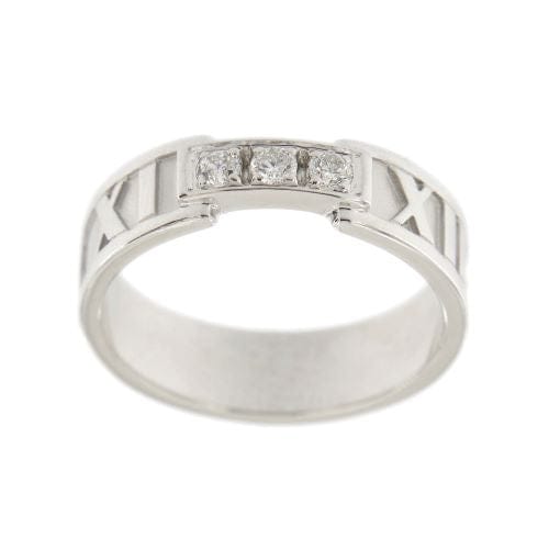 Bague 53 Tiffany & Co Atlas - Bague alliance en or blanc 18 ct et diamants 58 Facettes 30977