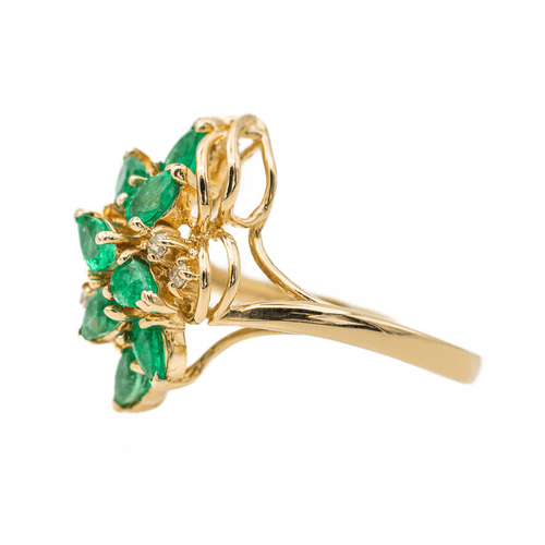 Bague 56 Bague Or jaune Emeraude, Diamant 58 Facettes 3105059CN