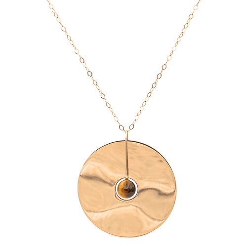 Collier Collier Or rose Œil de tigre 58 Facettes 3105959CN