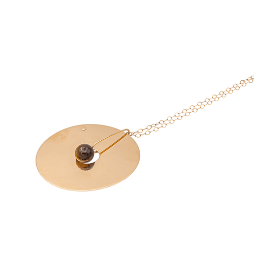 Collier Collier Or rose Œil de tigre 58 Facettes 3105959CN