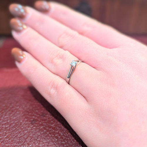 Bague 54 Solitaire - Bague en or blanc 18 carats et diamant 58 Facettes 31070