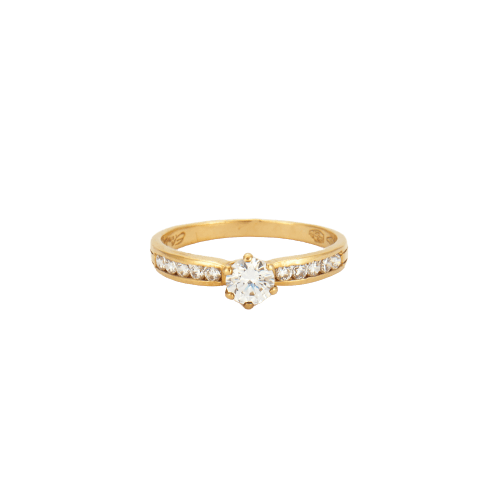 Bague 58 Solitaire en Or jaune, diamants 58 Facettes