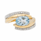 Bague 54 Bague Or jaune, Or blanc Topaze, Diamant 58 Facettes 3123435CN