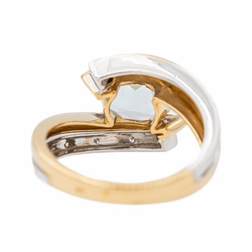 Bague 54 Bague Or jaune, Or blanc Topaze, Diamant 58 Facettes 3123435CN