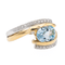 Bague 54 Bague Or jaune, Or blanc Topaze, Diamant 58 Facettes 3123435CN