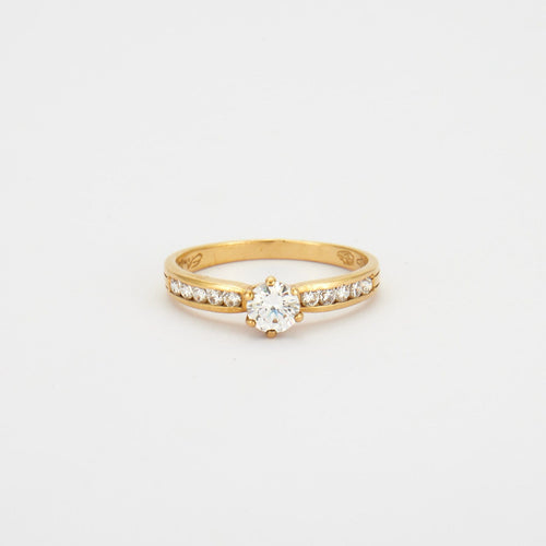 Bague 58 Solitaire en Or jaune, diamants 58 Facettes