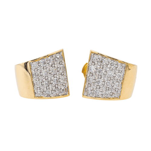 Boucles d'oreilles Boucles d'oreilles Puces Or jaune, Or blanc Diamant 58 Facettes 3130840CN
