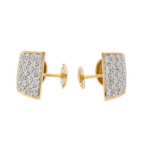 Boucles d'oreilles Boucles d'oreilles Puces Or jaune, Or blanc Diamant 58 Facettes 3130840CN