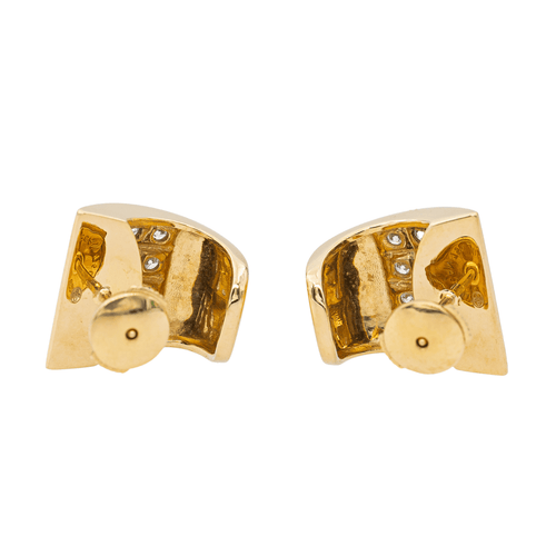 Boucles d'oreilles Boucles d'oreilles Puces Or jaune, Or blanc Diamant 58 Facettes 3130840CN