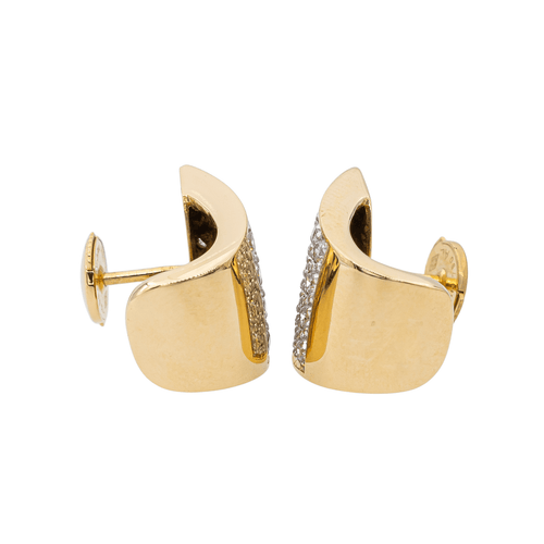 Boucles d'oreilles Boucles d'oreilles Puces Or jaune, Or blanc Diamant 58 Facettes 3130840CN