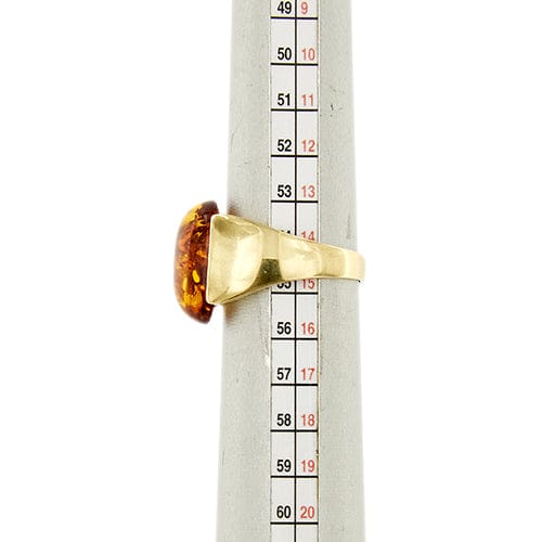 Bague Bague jonc en or jaune 18 ct avec ambre ovale 58 Facettes 31322
