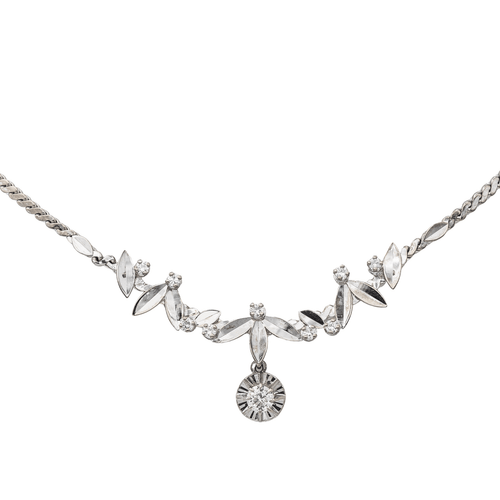 Collier Collier Feuille Or blanc Diamant 58 Facettes 3132893RV