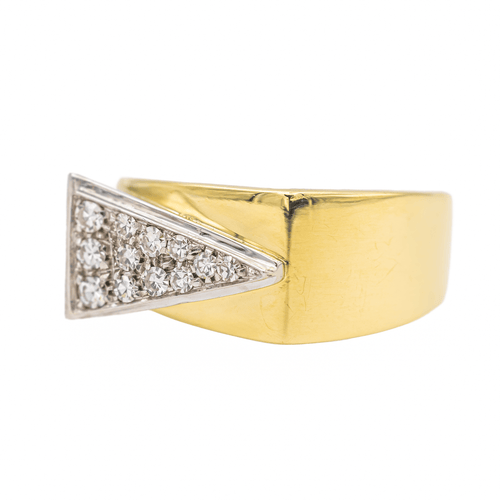 Bague 54 Bague pavée de diamants en or jaune et or blanc 18 carats 58 Facettes 3141366RV