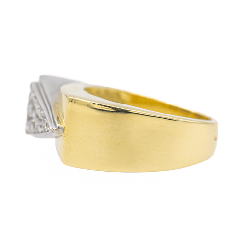 Bague 54 Bague pavée de diamants en or jaune et or blanc 18 carats 58 Facettes 3141366RV