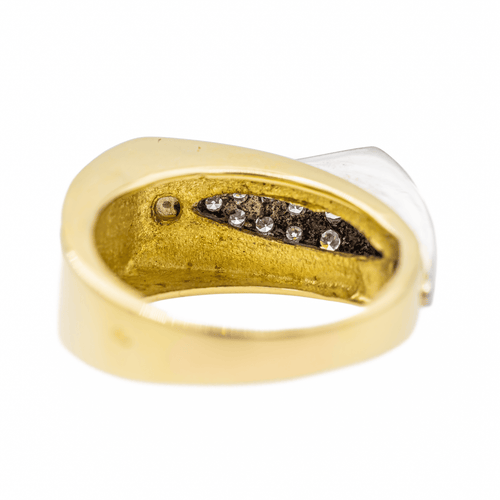 Bague 54 Bague pavée de diamants en or jaune et or blanc 18 carats 58 Facettes 3141366RV