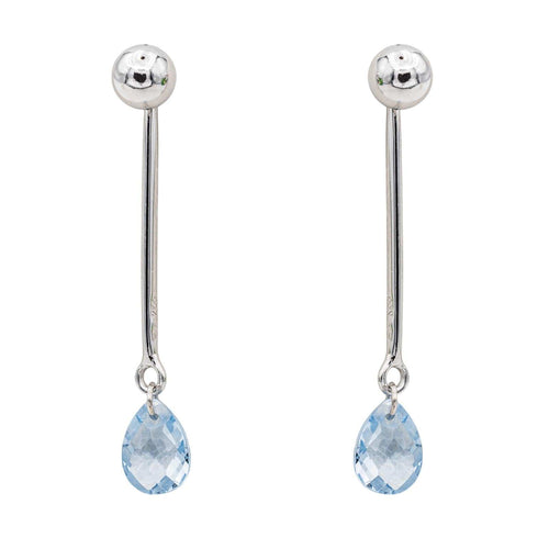 Boucles d'oreilles Boucles d'oreilles Pendantes Or blanc Aigue marine 58 Facettes 3145033CN